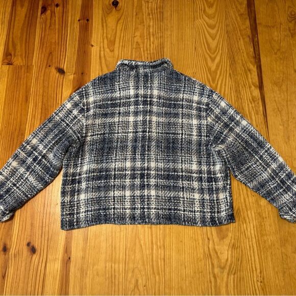 Suzy D London Gwen 21776 Shacket Jacket Women’s MED Blue Plaid Button - Picture 10 of 10